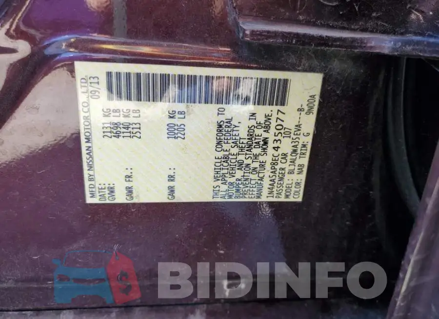 1N4AA5AP8EC435077 Photo# 12