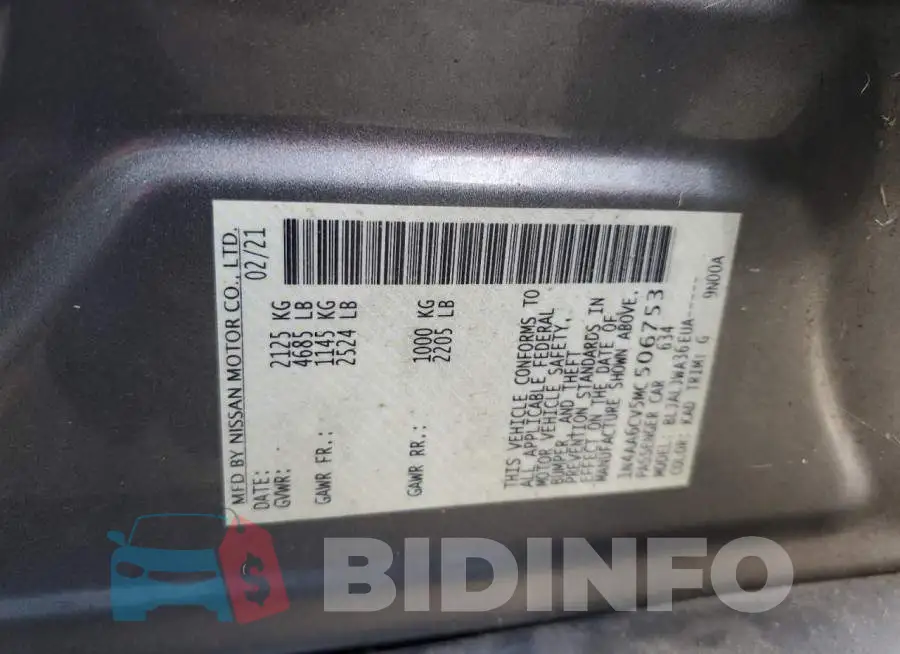 1N4AA6CV5MC506753 Photo# 12