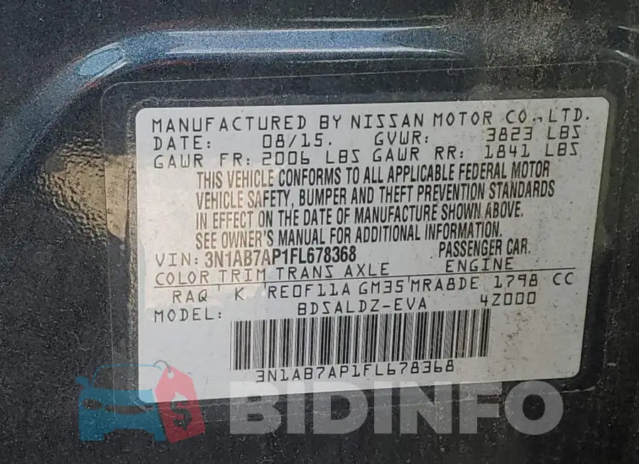 3N1AB7AP1FL678368 Photo# 12