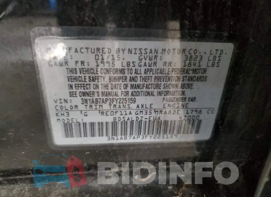 3N1AB7AP3FY225159 Photo# 12
