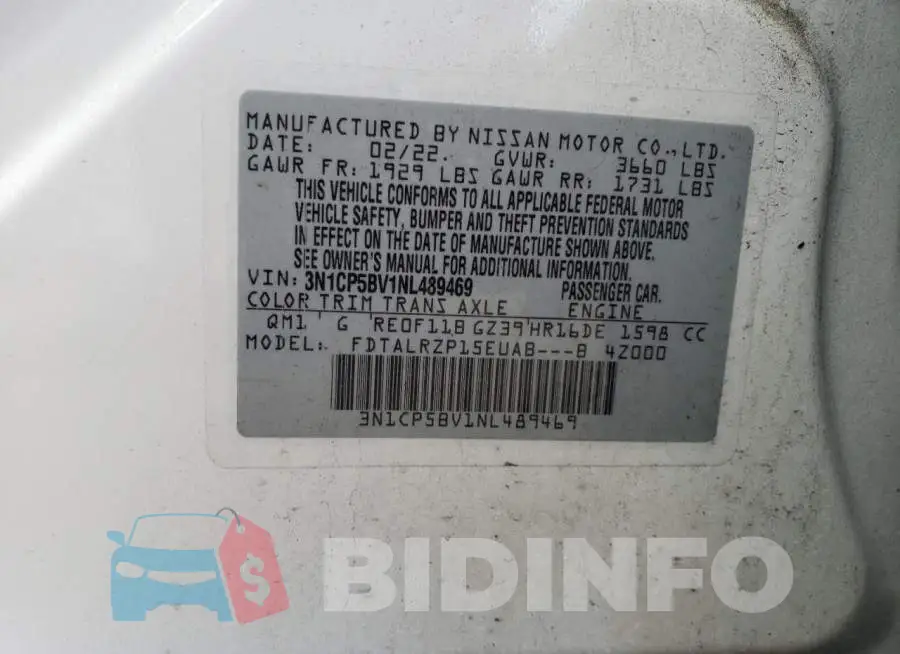 3N1CP5BV1NL489469 Photo# 12
