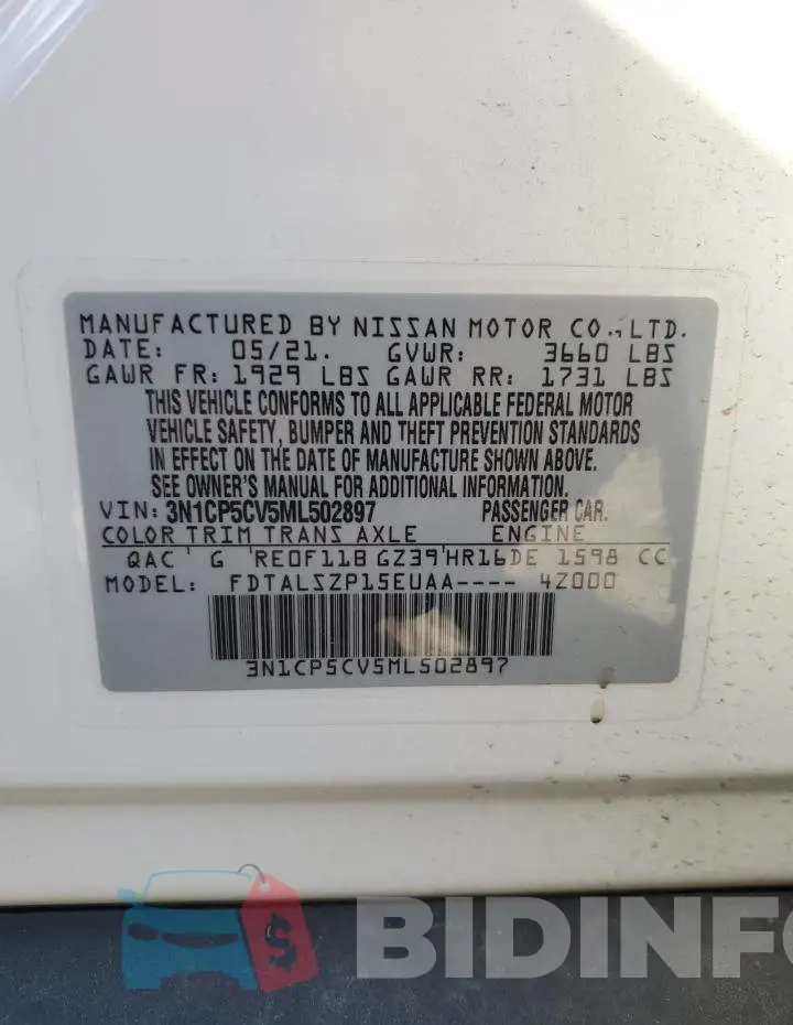 3N1CP5CV5ML502897 Photo# 12