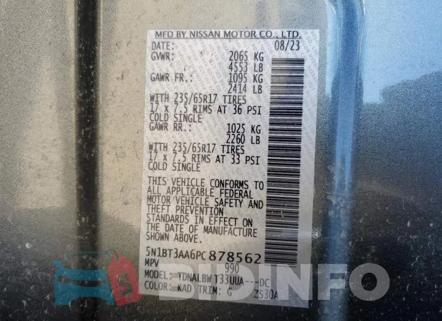 5N1BT3AA6PC878562 Photo# 13