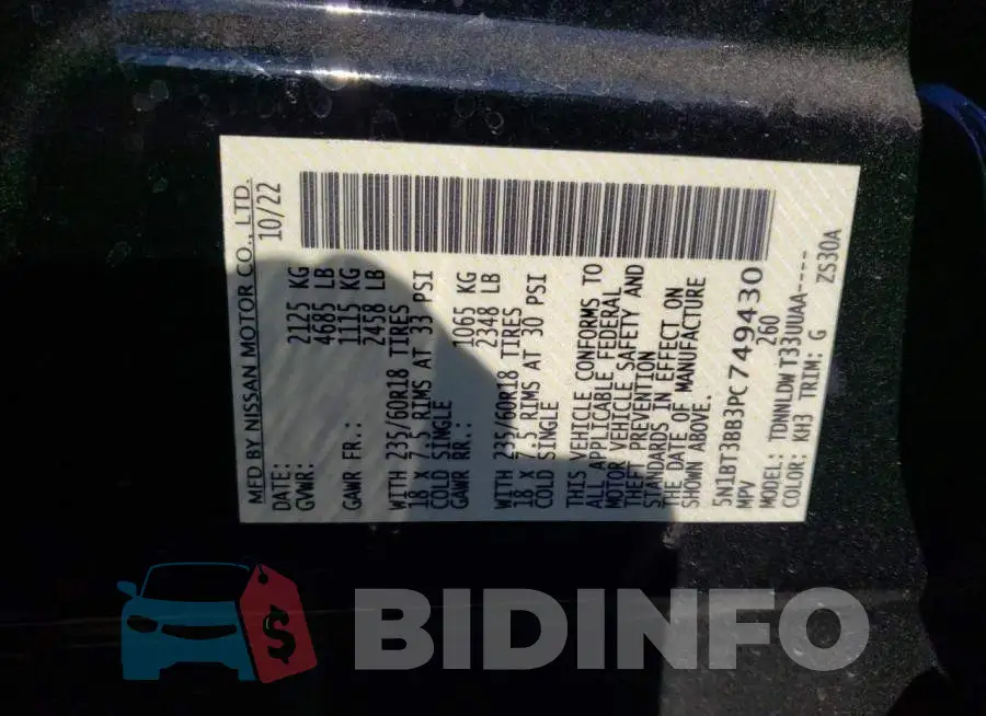 5N1BT3BB3PC749430 Photo# 13