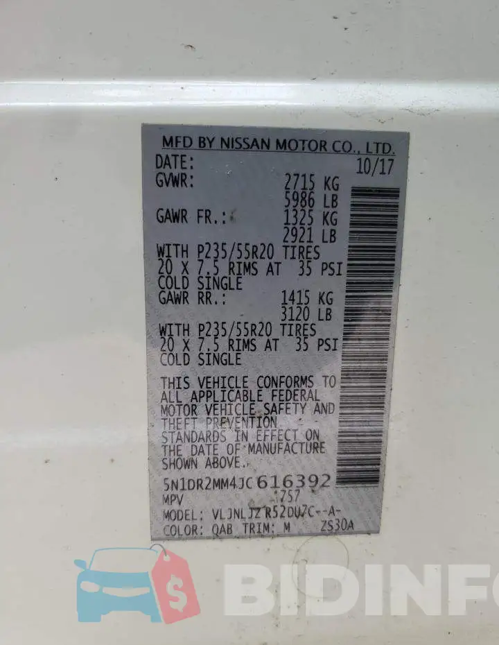 5N1DR2MM4JC616392 Photo# 12