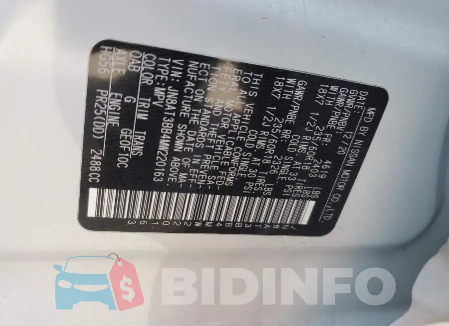 JN8AT3BB4MW220163 Photo# 14