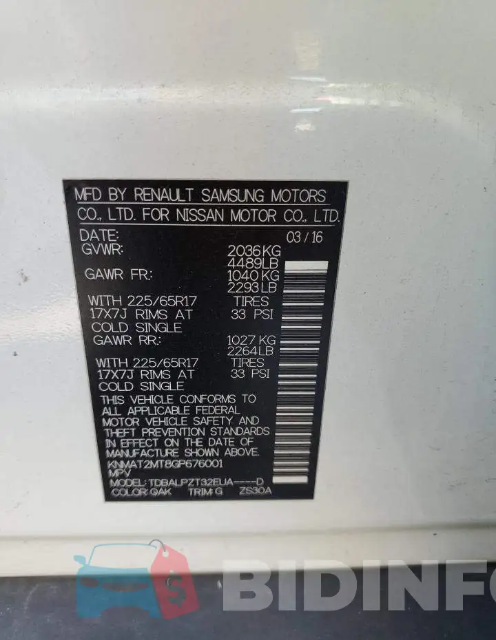 KNMAT2MT8GP676001 Photo# 14