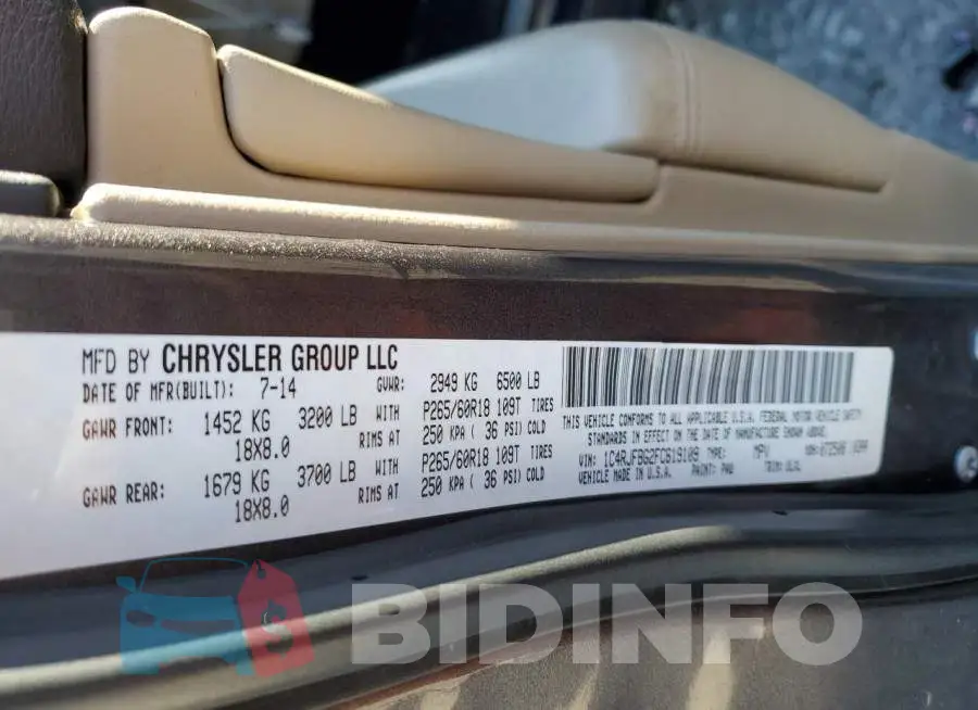 1C4RJFBG2FC619109 Photo# 12