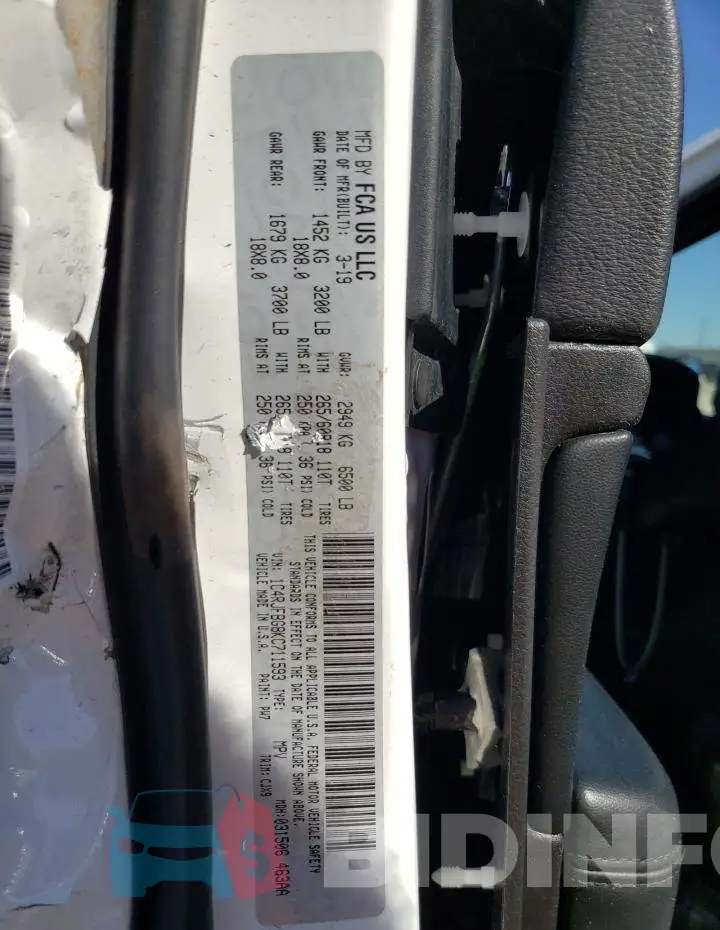 1C4RJFBG8KC711593 Photo# 12