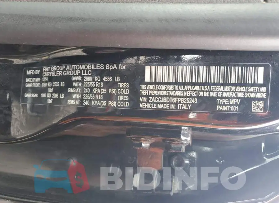 ZACCJBDT6FPB25243 Photo# 14