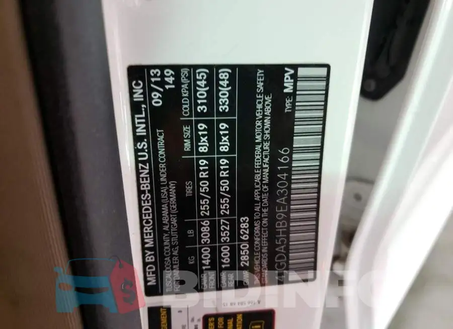 4JGDA5HB9EA304166 Photo# 14