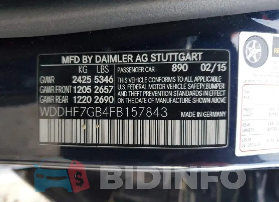 WDDHF7GB4FB157843 Photo# 13