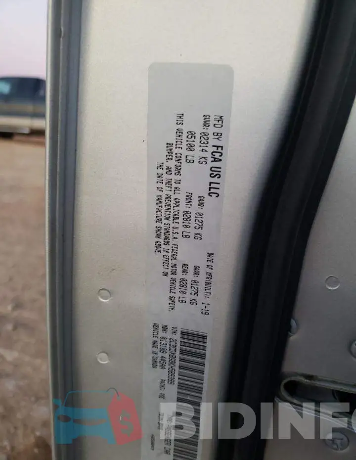2C3CDXBG8KH589399 Photo# 13