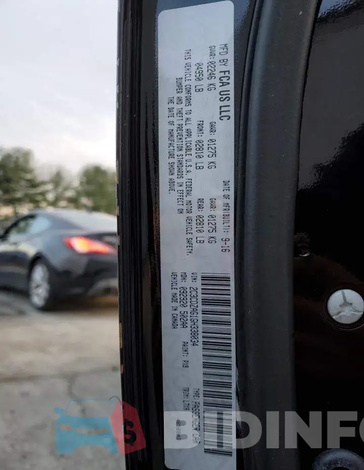 2C3CDZAG1GH338034 Photo# 12