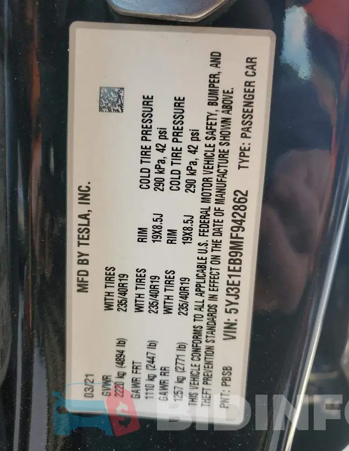 5YJ3E1EB9MF942862 Photo# 13