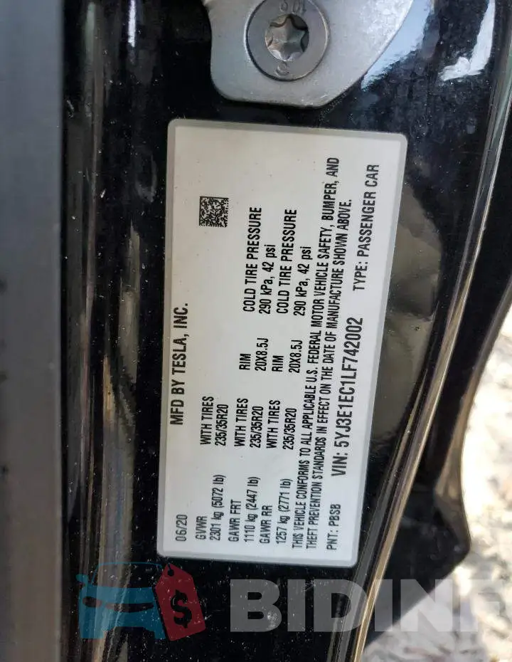 5YJ3E1EC1LF742002 Photo# 12