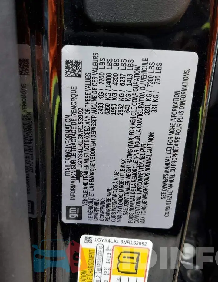 1GYS4LKL3NR153992 Photo# 13