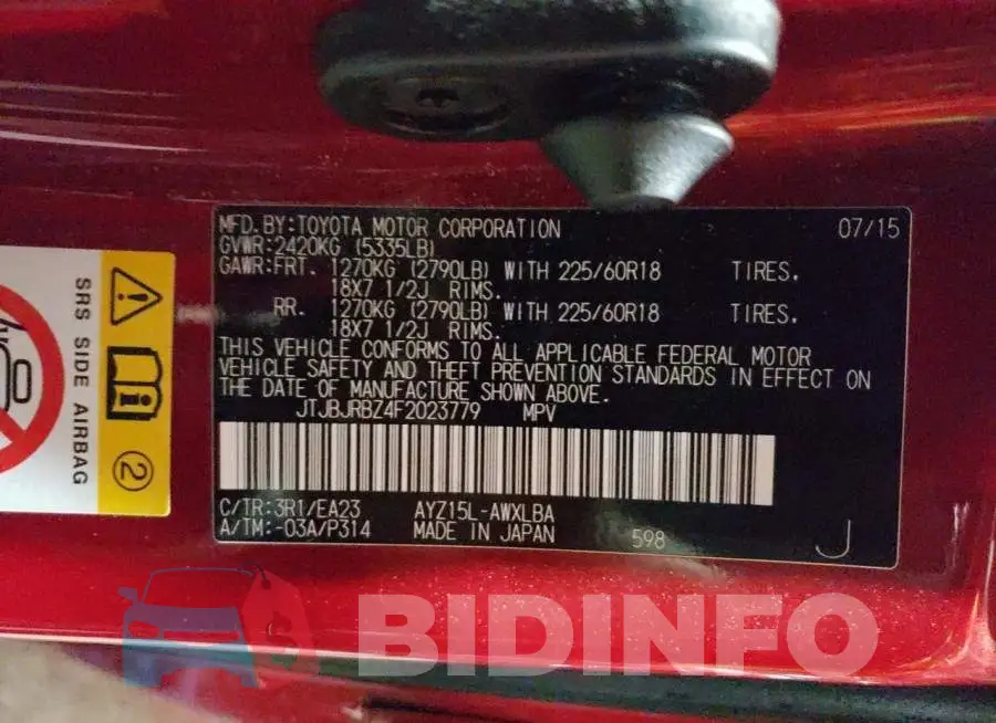 JTJBJRBZ4F2023779 Photo# 12