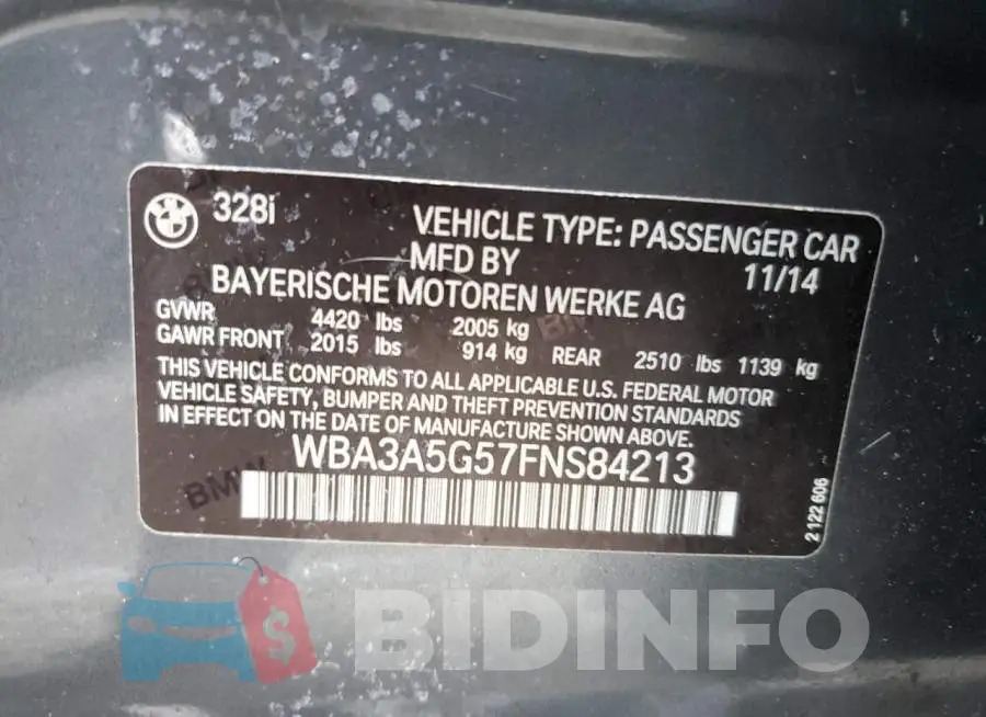 WBA3A5G57FNS84213 Photo# 12