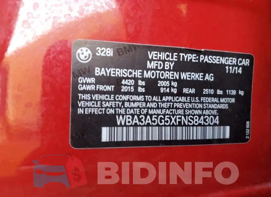 WBA3A5G5XFNS84304 Photo# 12