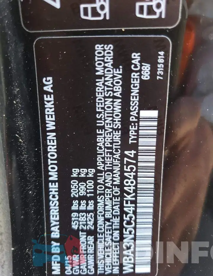 WBA3N5C54FK484574 Photo# 12