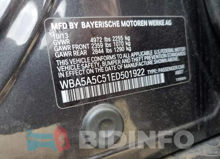 WBA5A5C51ED501922 Photo# 13