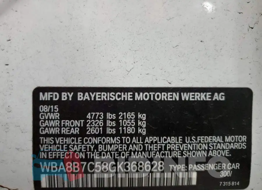 WBA8B7C58GK368628 Photo# 13