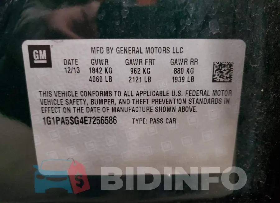 1G1PA5SG4E7256586 Photo# 13