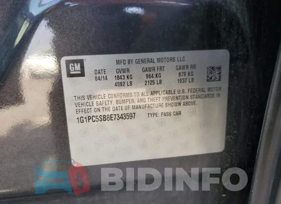 1G1PC5SB8E7343597 Photo# 12