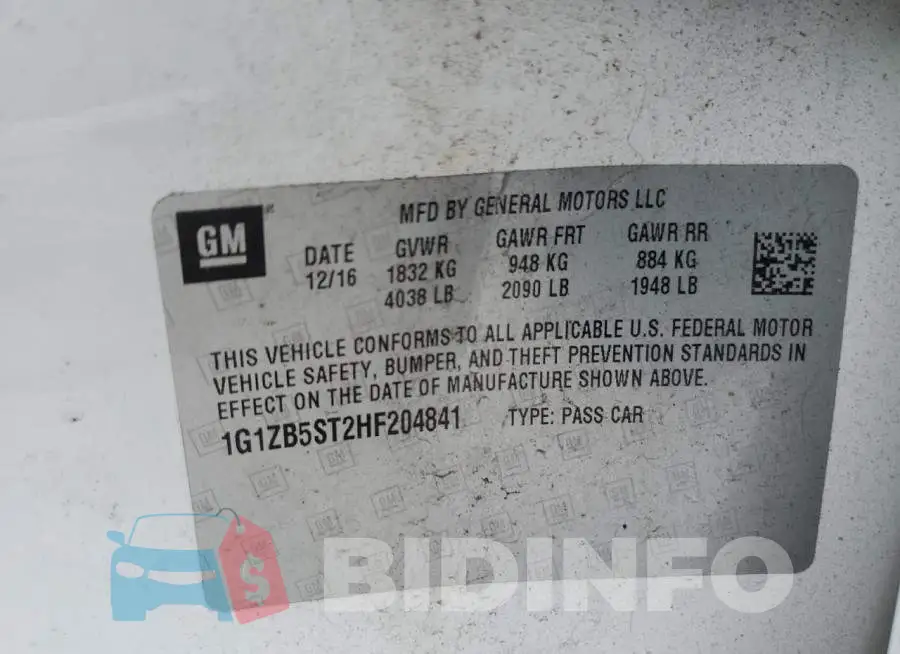 1G1ZB5ST2HF204841 Photo# 12