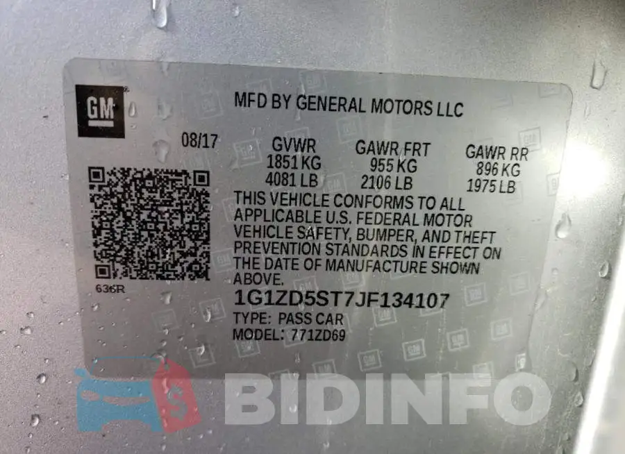 1G1ZD5ST7JF134107 Photo# 12