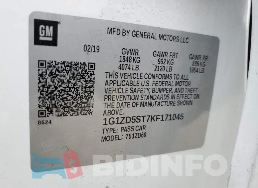 1G1ZD5ST7KF171045 Photo# 12