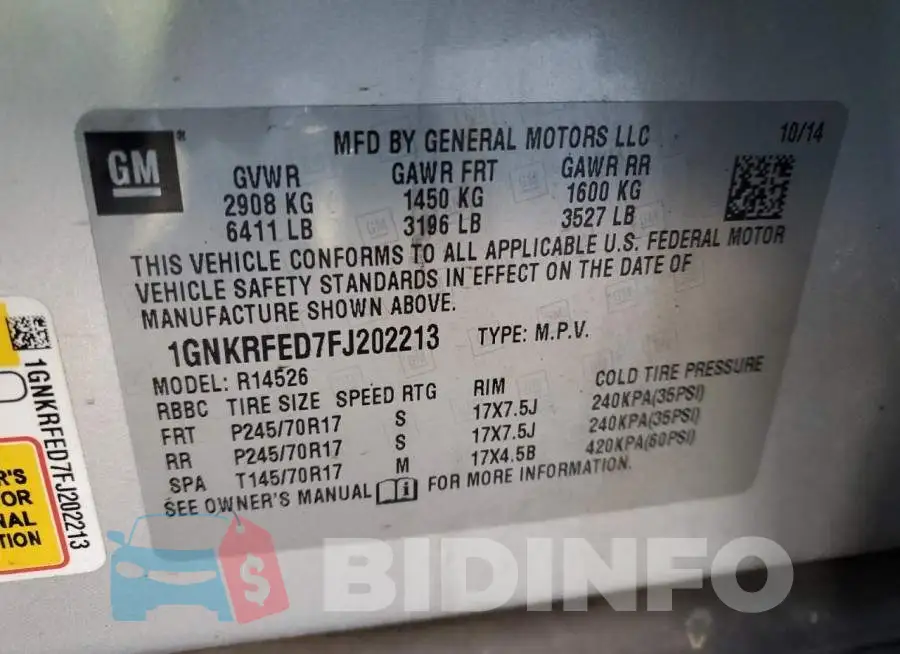 1GNKRFED7FJ202213 Photo# 12