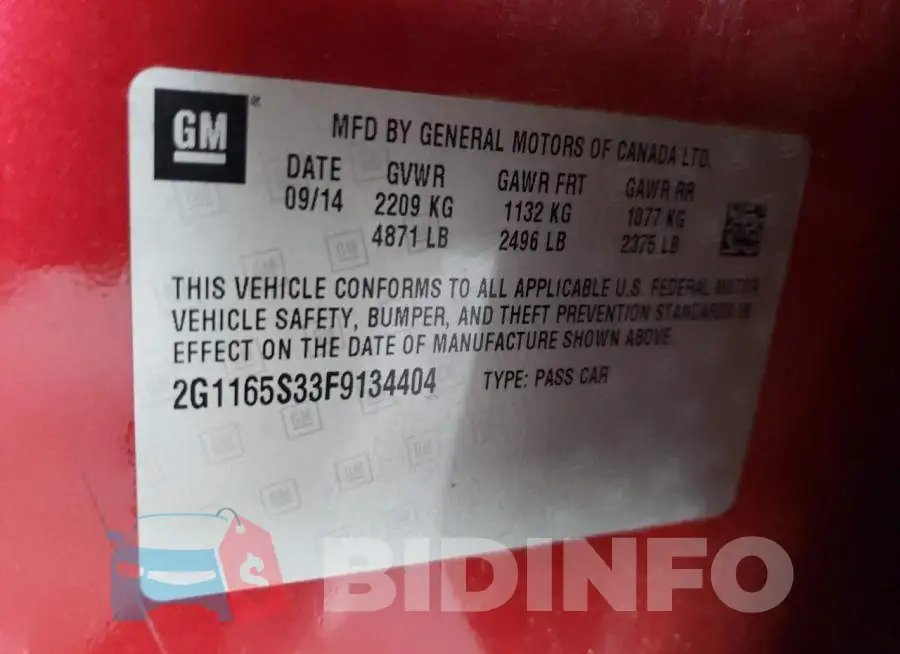 2G1165S33F9134404 Photo# 12