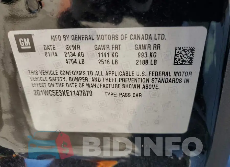 2G1WC5E3XE1147870 Photo# 13