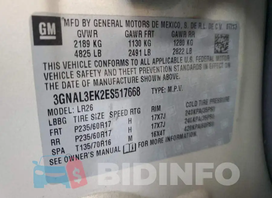 3GNAL3EK2ES517668 Photo# 13