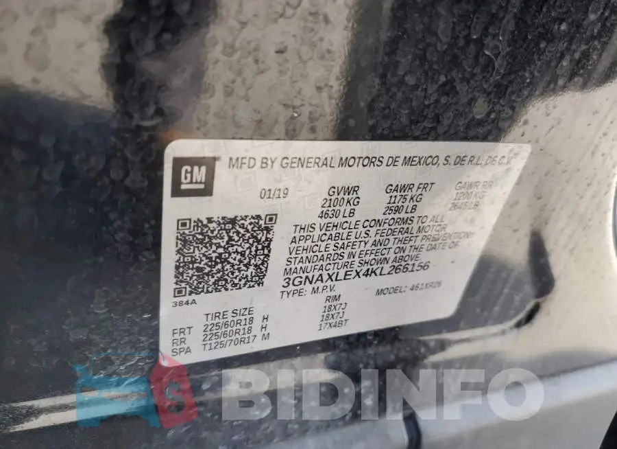 3GNAXLEX4KL266156 Photo# 12