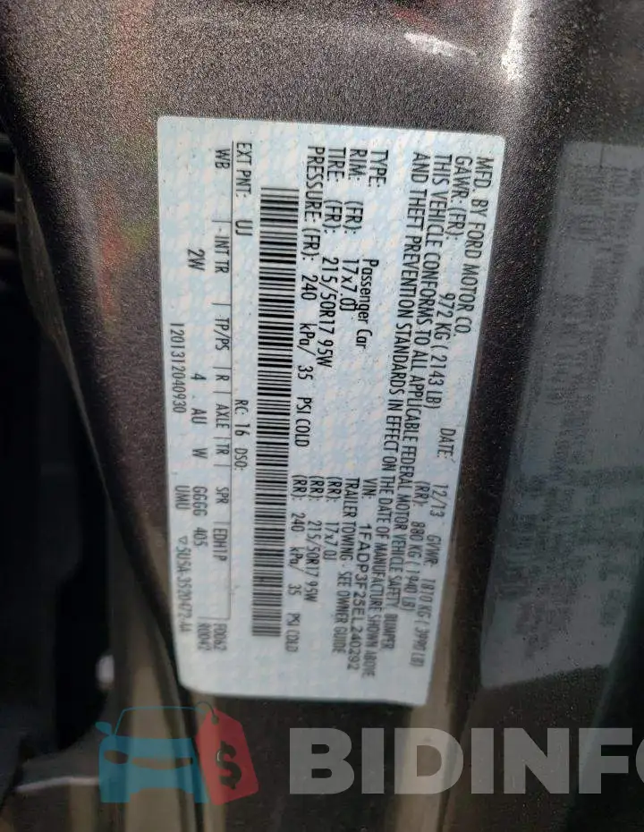 1FADP3F25EL240292 Photo# 12