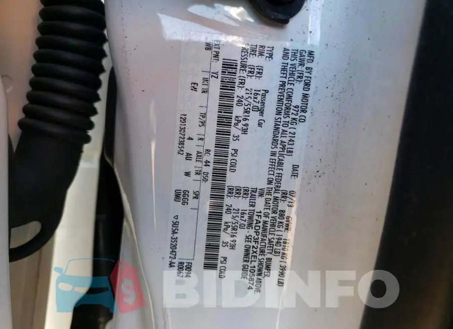 1FADP3F2XEL105874 Photo# 12