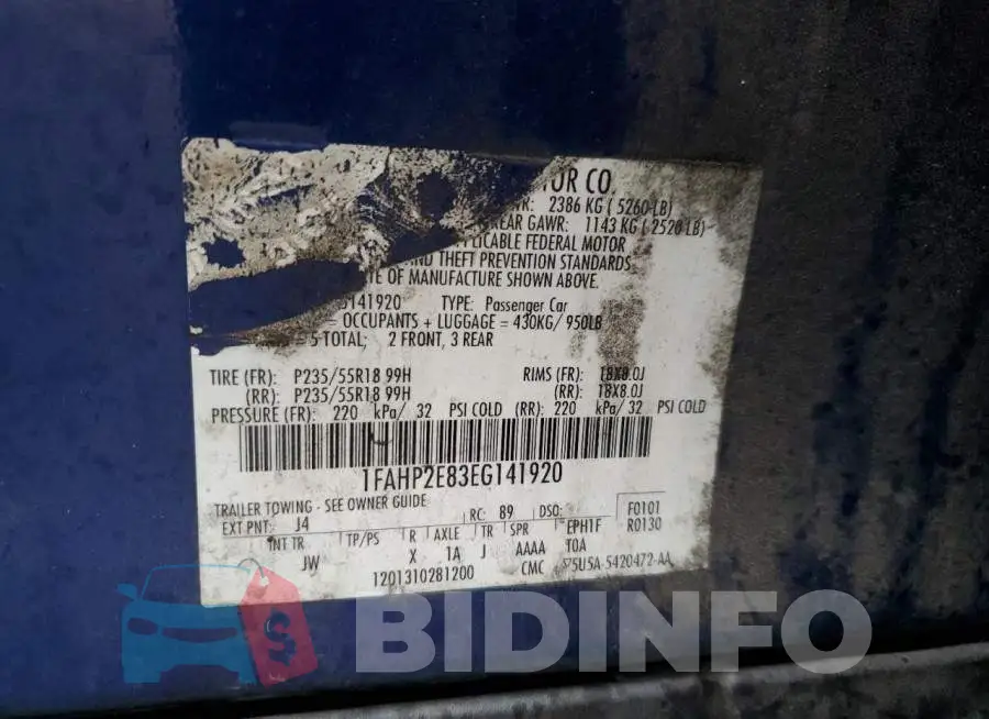 1FAHP2E83EG141920 Photo# 12