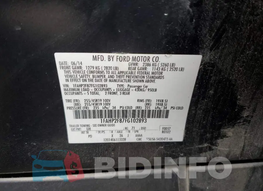 1FAHP2F87FG102893 Photo# 12