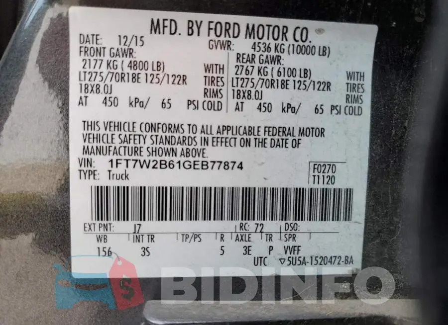 1FT7W2B61GEB77874 Photo# 13