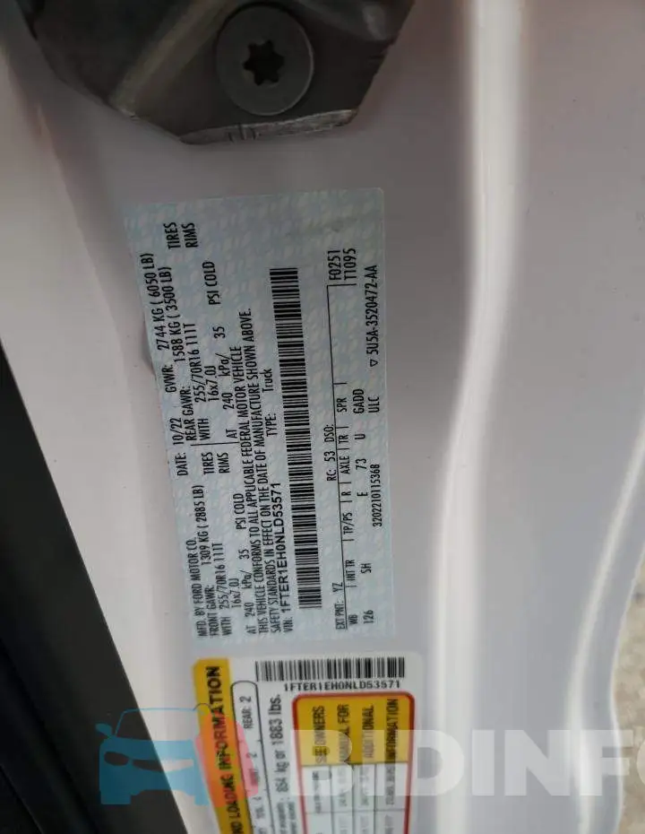 1FTER1EH2NLD53751 Photo# 12