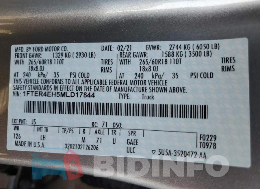 1FTER4EH5MLD17844 Photo# 12