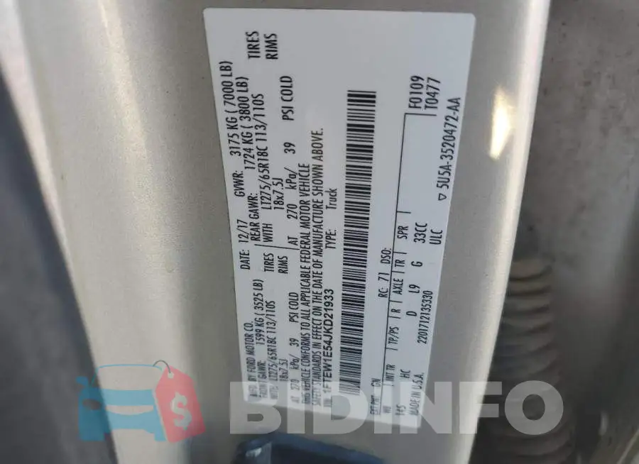 1FTEW1E54JKD21933 Photo# 12