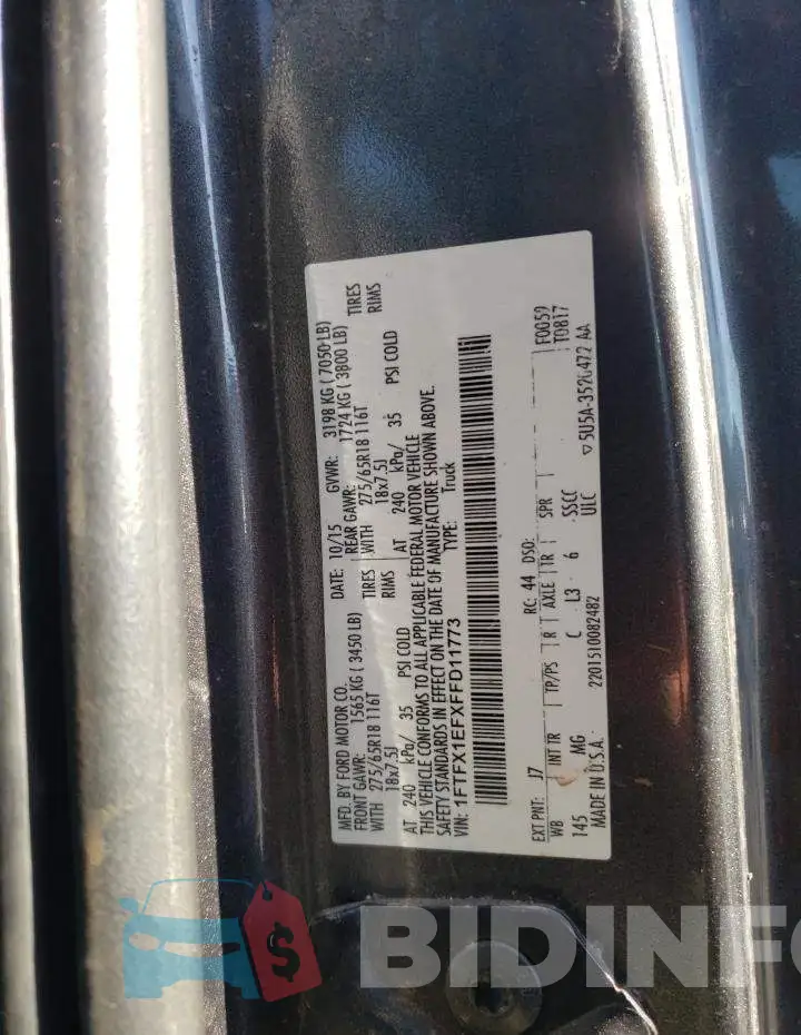 1FTFX1EFXFFD11773 Photo# 12