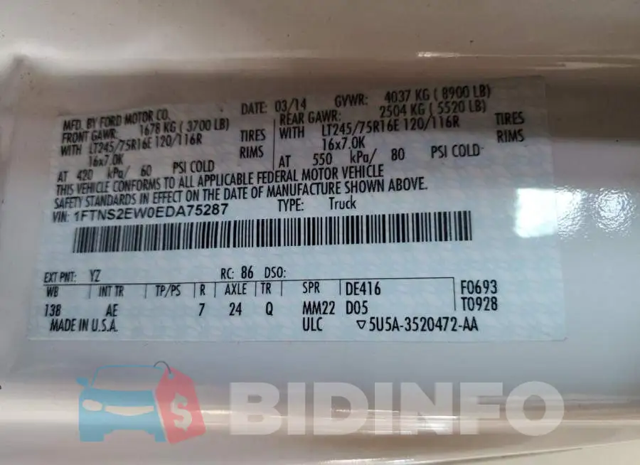 1FTNS2EW0EDA75287 Photo# 13