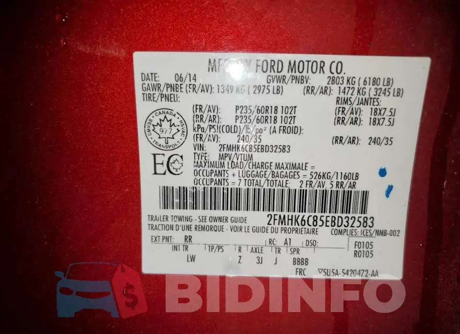 2FMHK6C85EBD32583 Photo# 13