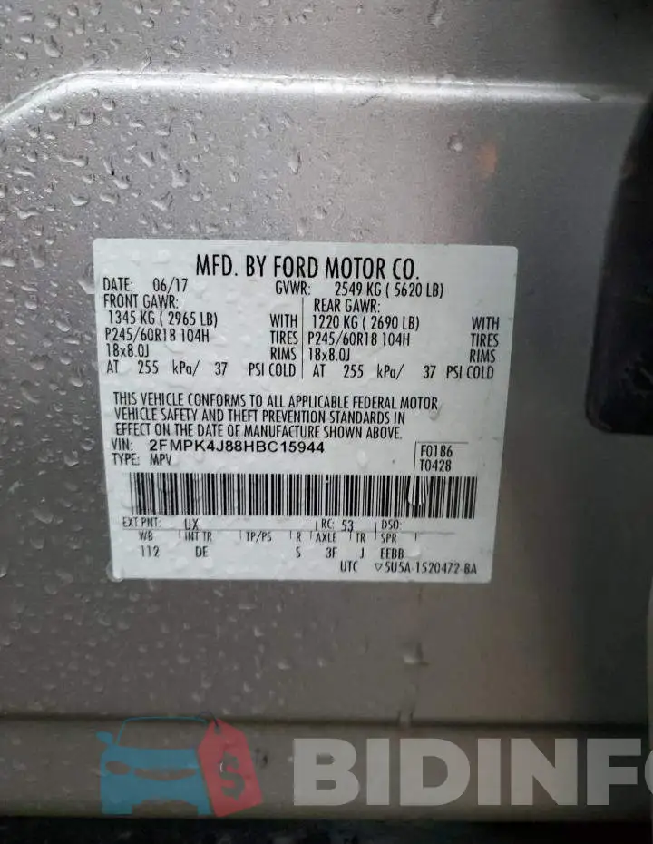 2FMPK4J88HBC15944 Photo# 13