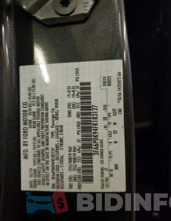 3FA6P0K94FR183127 Photo# 12